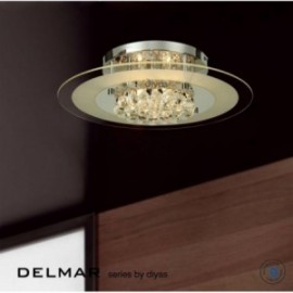 Inspired Diyas delmar chrome and crystal 6 light circular flush Ceiling light IL30022