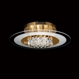 Inspired Diyas delmar gold and crystal 6 light circular flush Ceiling light IL32022