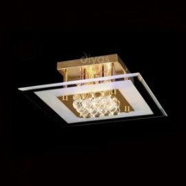 Inspired Diyas delmar gold and crystal 4 light square flush Ceiling light IL32023