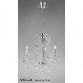 Inspired Diyas Vela crystal and chrome 3 light chandelier IL31363
