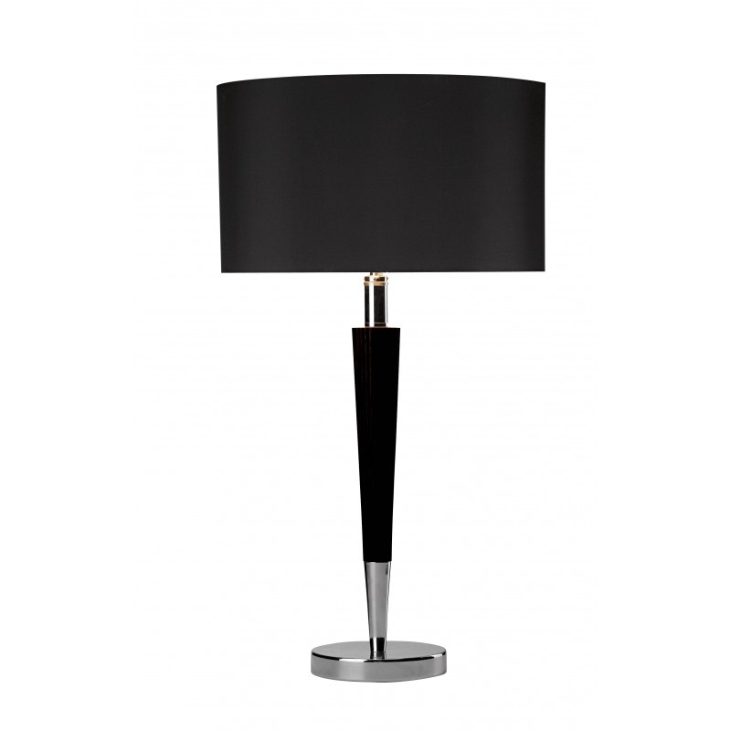 Viking Table Lamp, Chrome Table Lamp With Black Shade