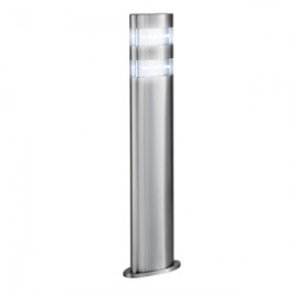 Searchlight LED satin silver outdoor small post IP44