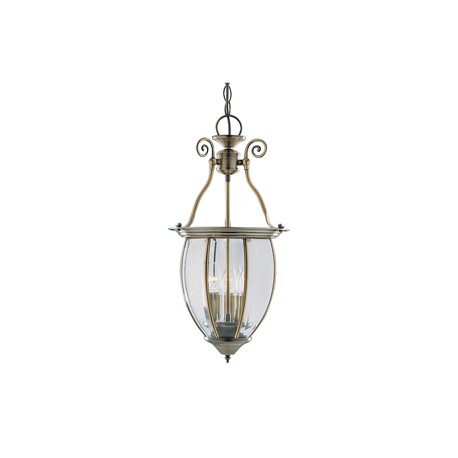 Searchlight hanging lantern 3 light in antique brass