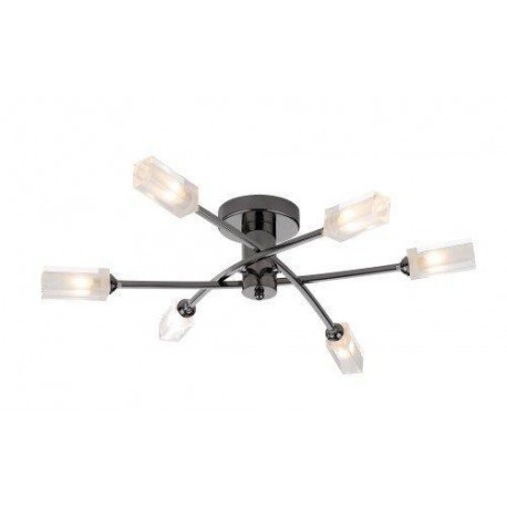 Dar Morgan 6 light semi flush black chrome