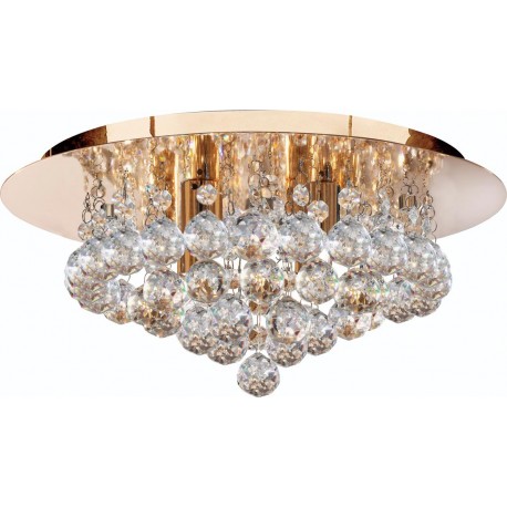Searchlight 4 Light Hanna Flush Fitting In Gold With Crystal Ball Decoration