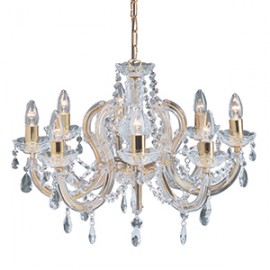 Searchlight 699-8 Marie Therese 8 light Polished brass crystal decoration