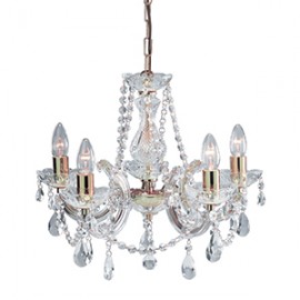Searchlight 699-5 Marie Therese 5 light Polished brass crystal decoration