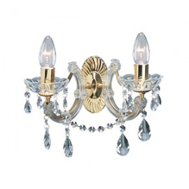 Searchlight 699-2 Marie Therese 2 light wall light Polished brass