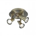 Searchlight Eros 3 light round spotlight Antique brass