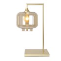 Eden POWER  Table Lamp in Gold with Amber Tub Glass
