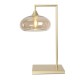 Eden POWER  Table Lamp in Gold with Amber Mushroom Glass