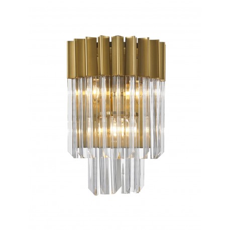 Venetian 3lt Wall Light in Brass and Glass