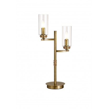 Dana 2 Light Table Lamp Antique Brass