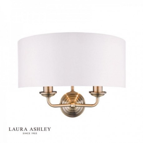 Sorrento Antique Brass Wall Light with Ivory Shade