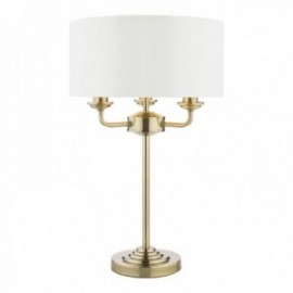 Sorrento Antique Brass Table Lamp with Ivory Shade