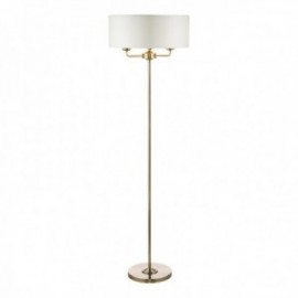 Sorrento Brushed Chrome Floor Lamp with Natural Shade