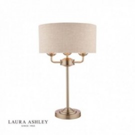 Sorrento Brushed Chrome Table Lamp with Natural Shade
