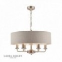 Sorrento Brushed Chrome Ceiling Light with Natural Shade
