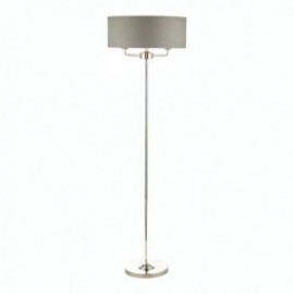 Sorrento Polished Nickel Floor Lamp with Charcoal Shade