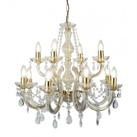 Searchlight 699-12 Marie Therese 12 light Polished brass crystal decoration