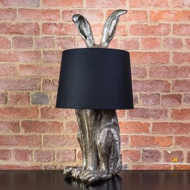 Antique Gold Rabbit Lamp with black shade